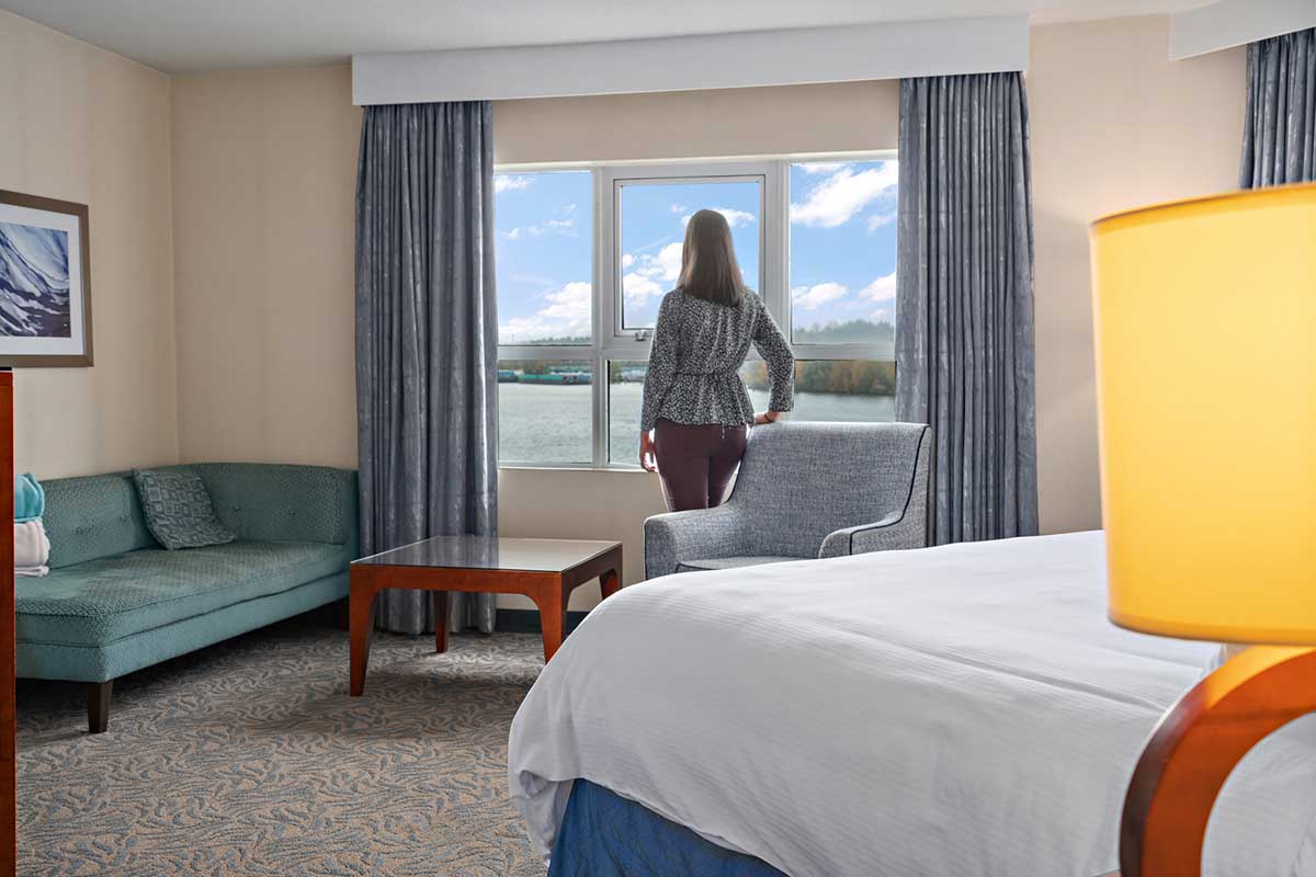 Couple sitting down at a restaurant
