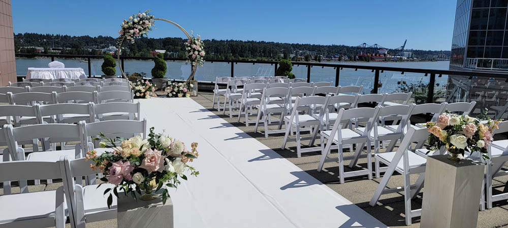 Wedding ceremony set up at In at the Quay